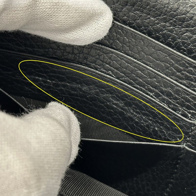 Gucci Wallet Interlocking Wallet Leather Black Simple