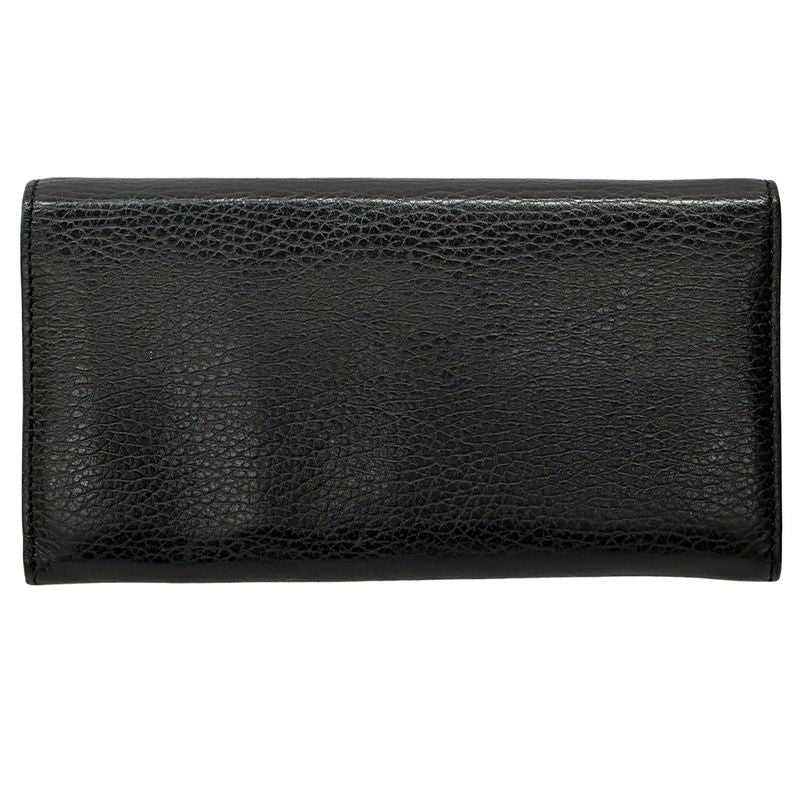 Gucci Wallet Interlocking Wallet Leather Black Simple