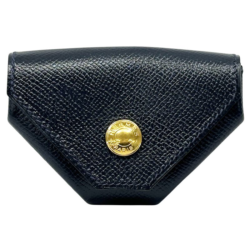 Hermes Wallet Louvain Quatre Series Coin Case Courchevel Navy