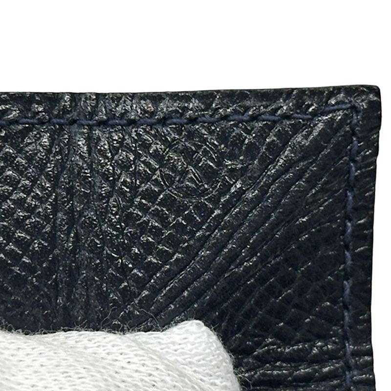 Hermes Wallet Louvain Quatre Series Coin Case Courchevel Navy