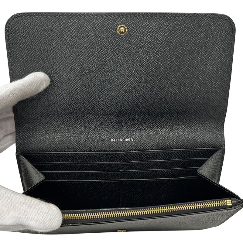 Balenciaga Wallet Everyday Wallet Leather Black Simple