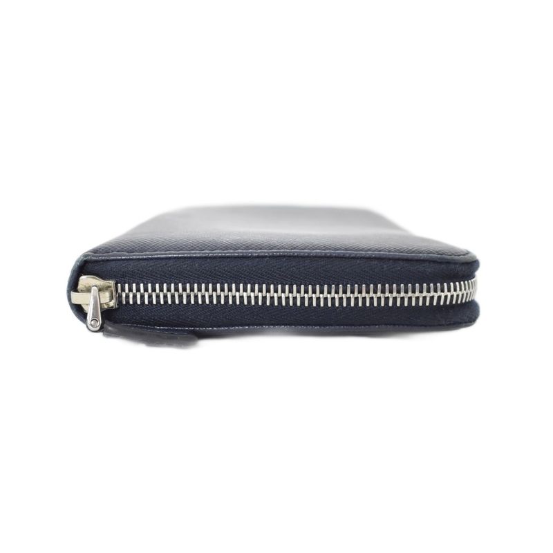 Prada Racing Car Patch Wallet Leather Navy