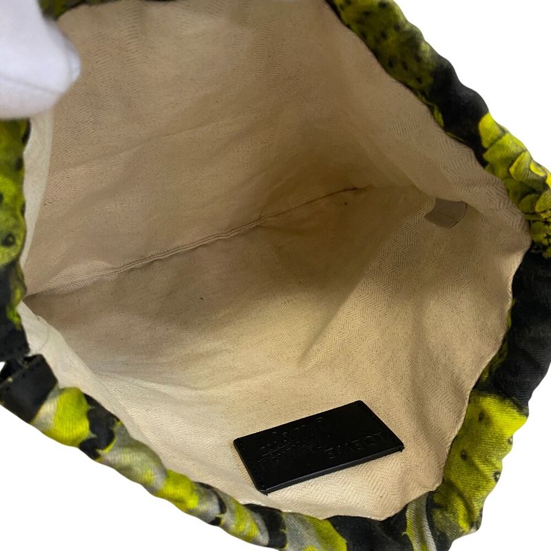 Loewe Cactus Pattern Drawstring Pouch Black