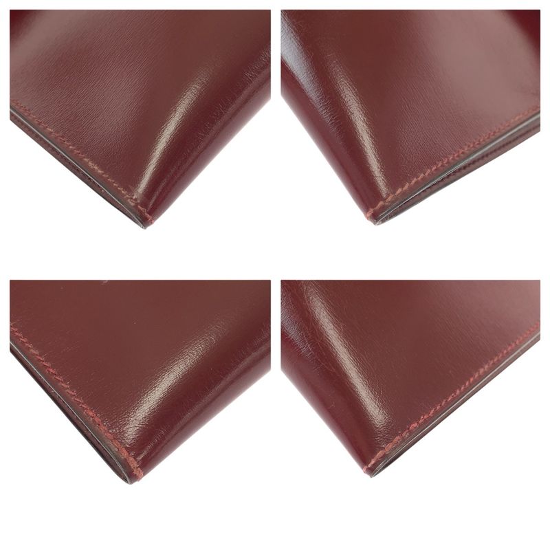 Hermes Vintage Pochette Rio Wine Red Rouge Ash Gold Clutch O
