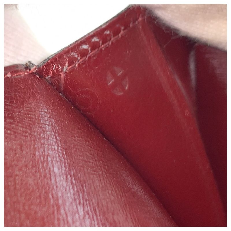 Hermes Vintage Pochette Rio Wine Red Rouge Ash Gold Clutch O