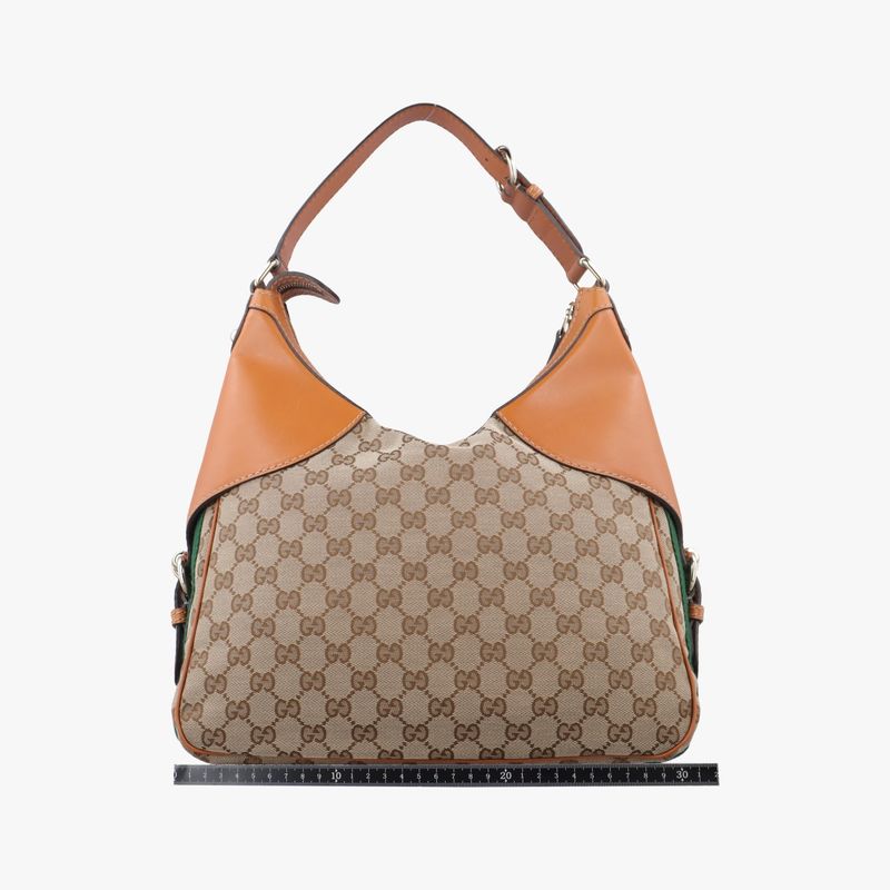 Gucci Heritage Horsebit Hobo Brown Canvas Leather