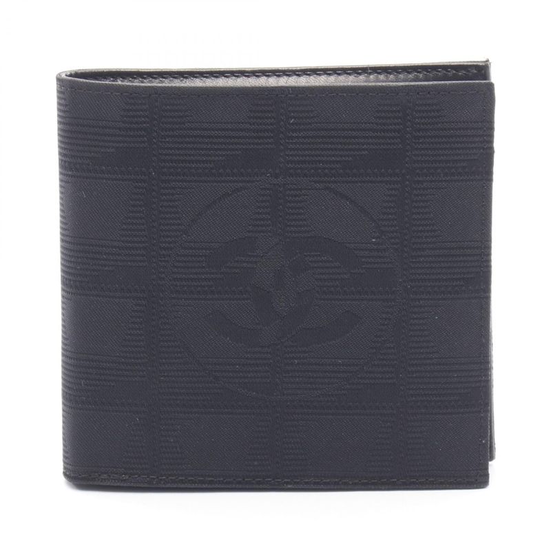 Chanel Bifold Wallet New Travel Line Black Leather
