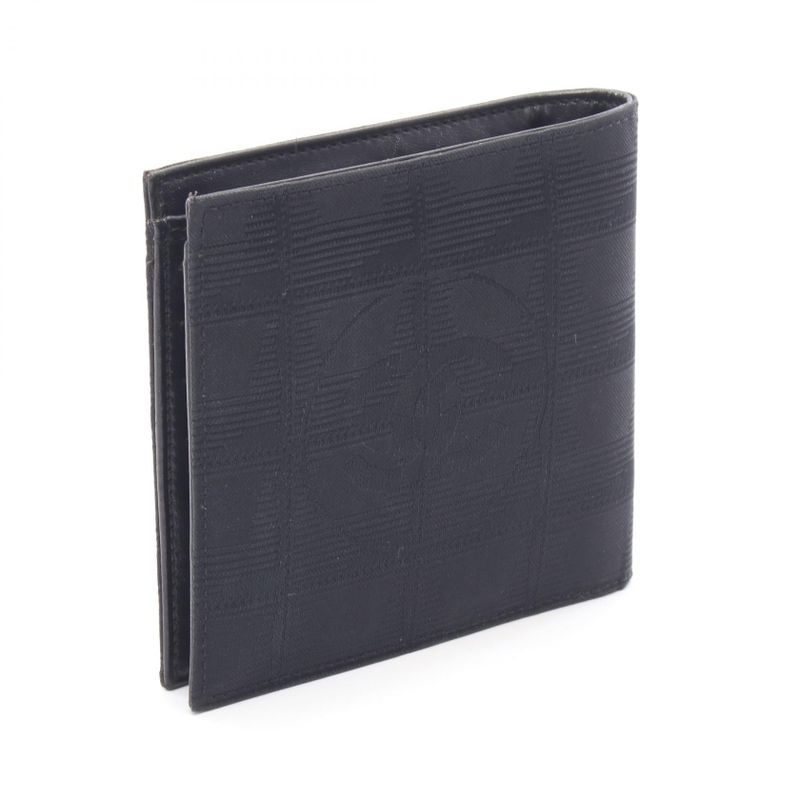 Chanel Bifold Wallet New Travel Line Black Leather