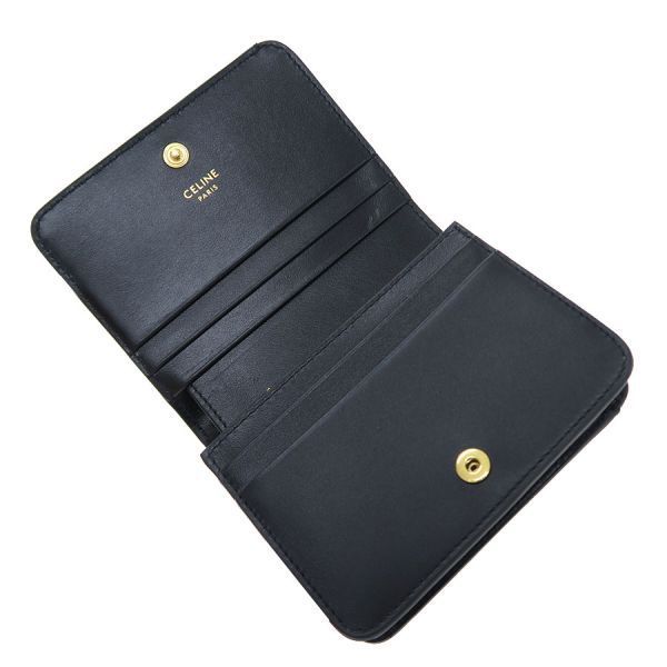 Celine Triomphe Compact Wallet Shiny Calfskin