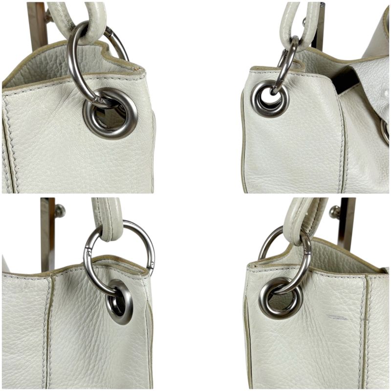 Bottega Veneta Shoulder Bag Leather White Hobo