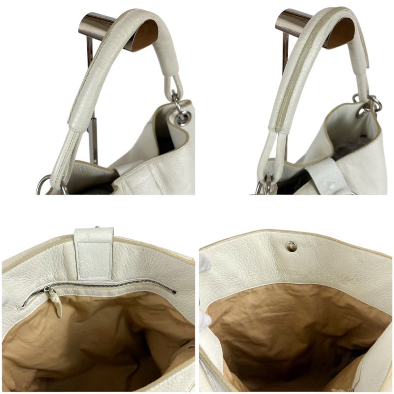 Bottega Veneta Shoulder Bag Leather White Hobo