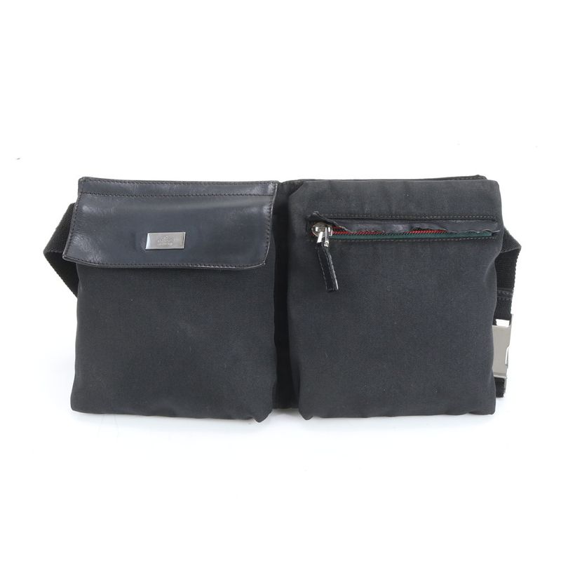 Gucci Sherry Line Leather Nylon 2-Way Belt Bag Crossbody Waist Pouch