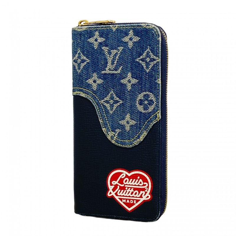 Louis Vuitton Wallet Monogram Denim LV Squared Collection Zippy