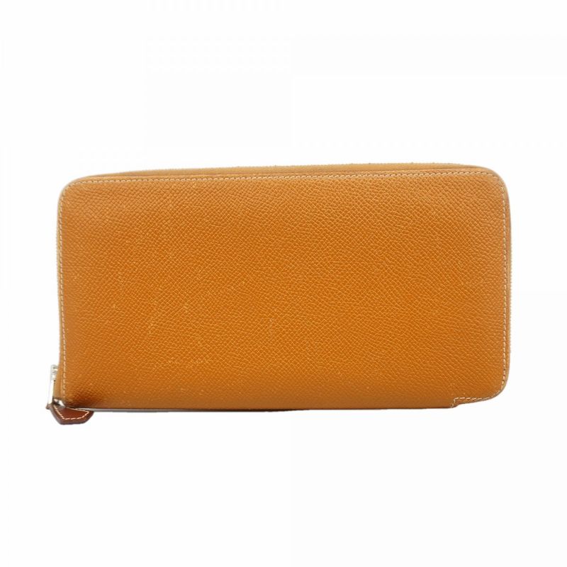 Hermes Wallet Azap Long Silk in Veau Gold Silver M