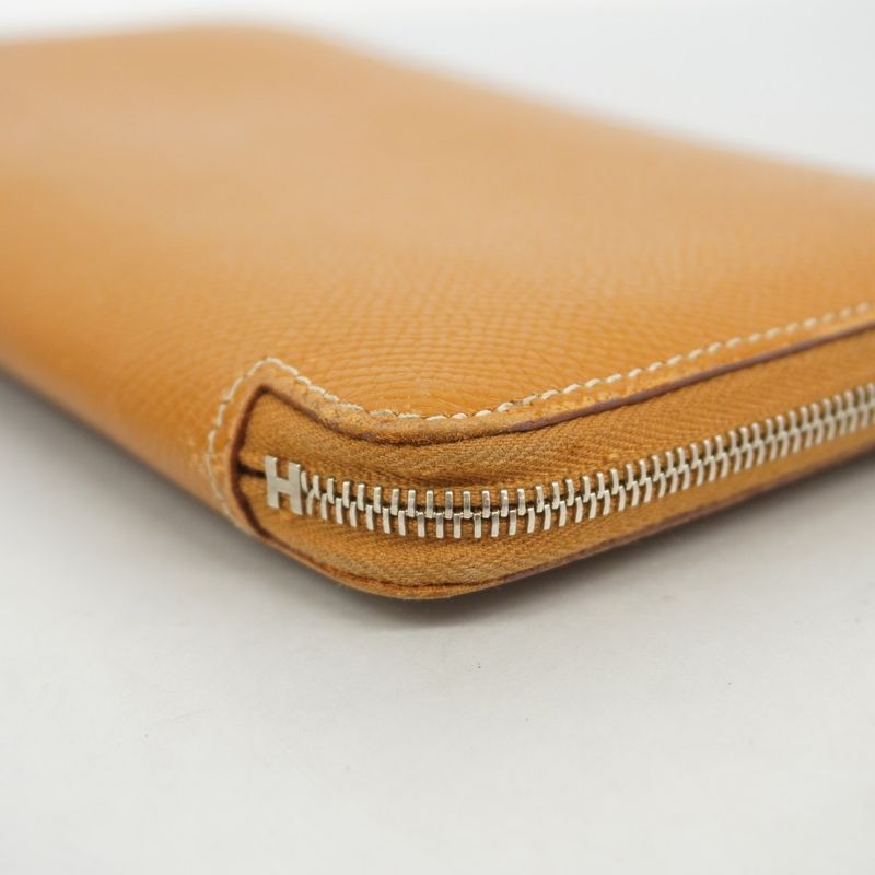 Hermes Wallet Azap Long Silk in Veau Gold Silver M