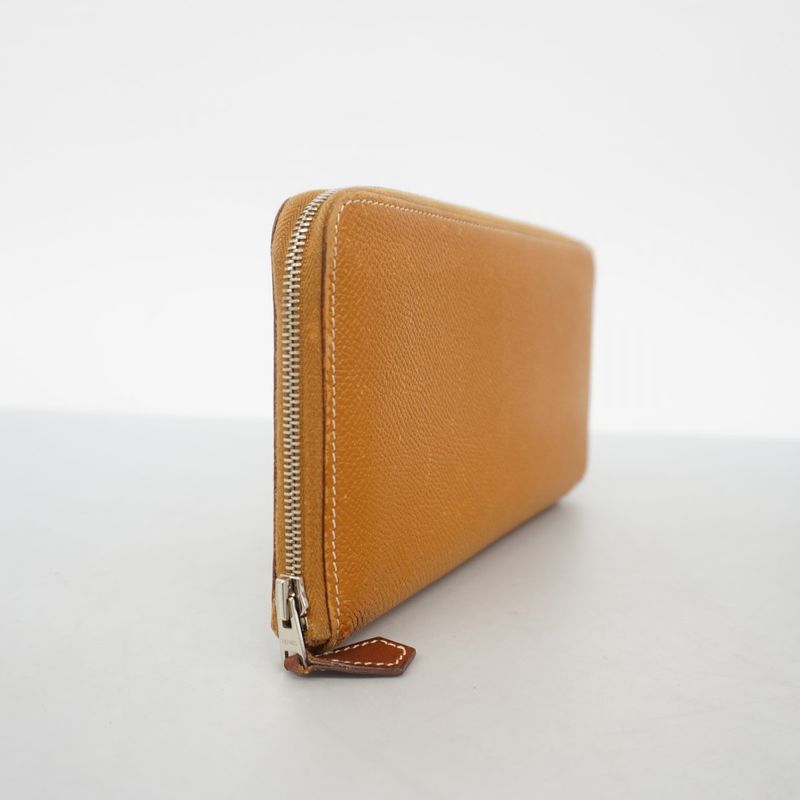 Hermes Wallet Azap Long Silk in Veau Gold Silver M