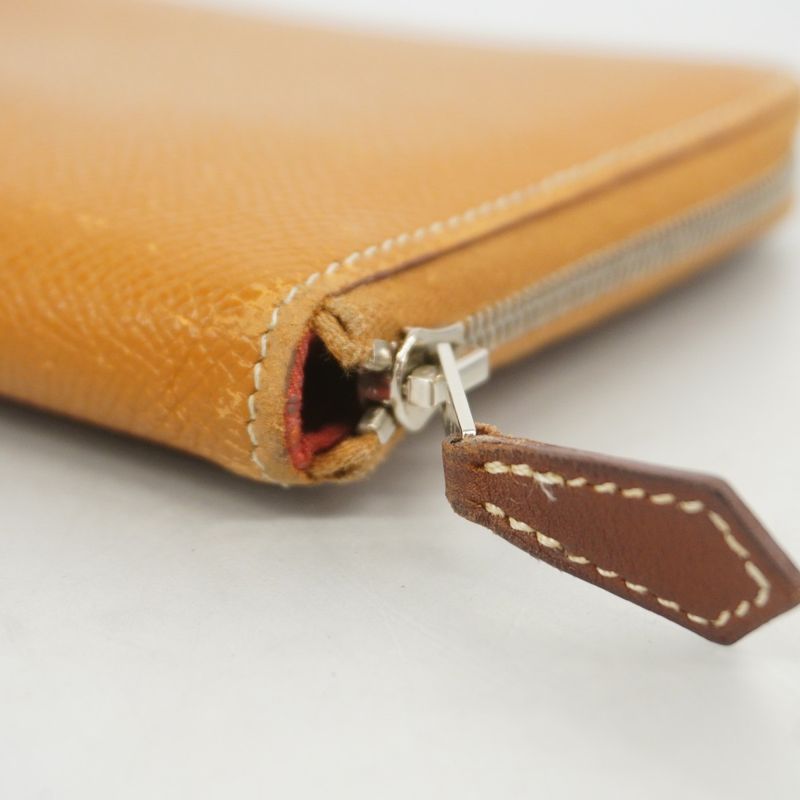 Hermes Wallet Azap Long Silk in Veau Gold Silver M