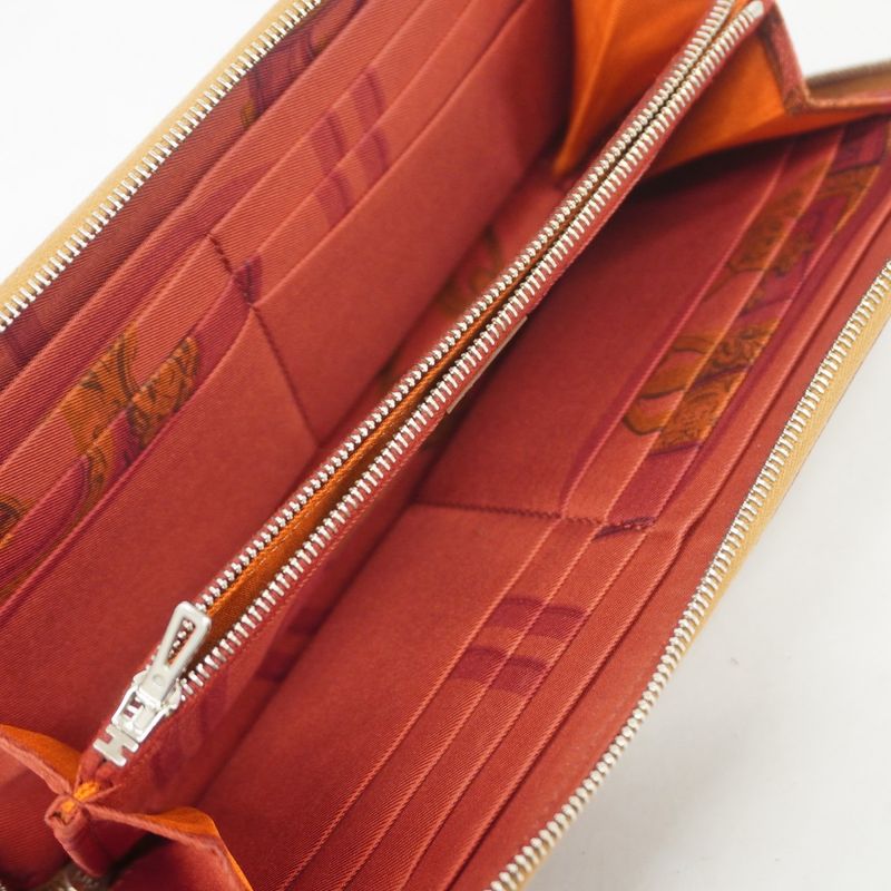 Hermes Wallet Azap Long Silk in Veau Gold Silver M