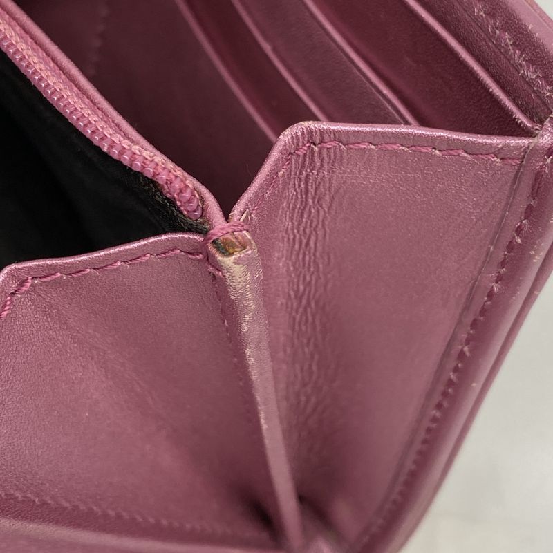 Gucci Wallet GG Canvas Brown Pink Champagne Gold