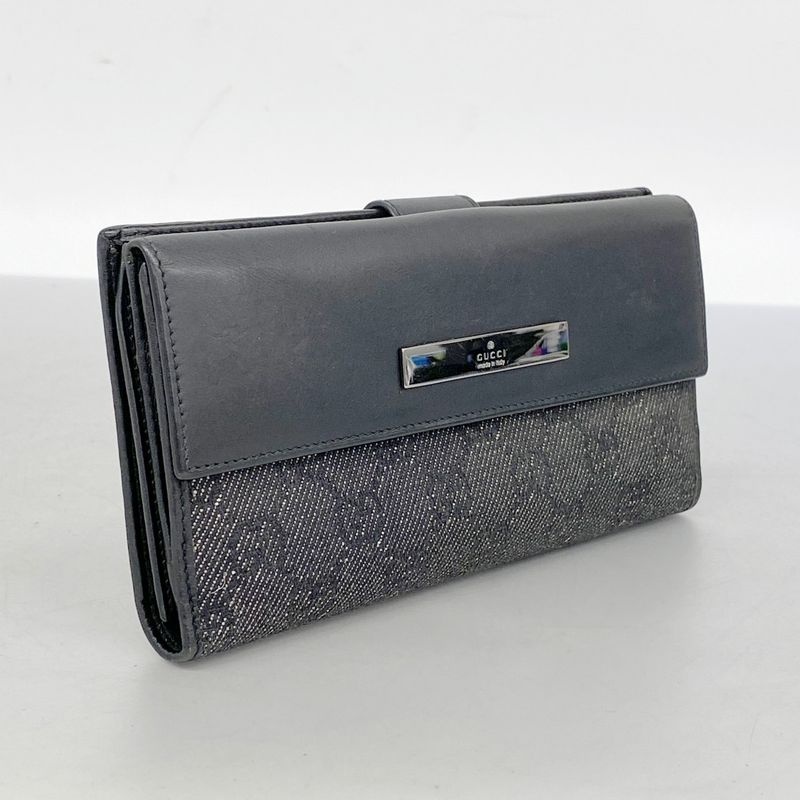 Gucci Wallet Denim Black Silver