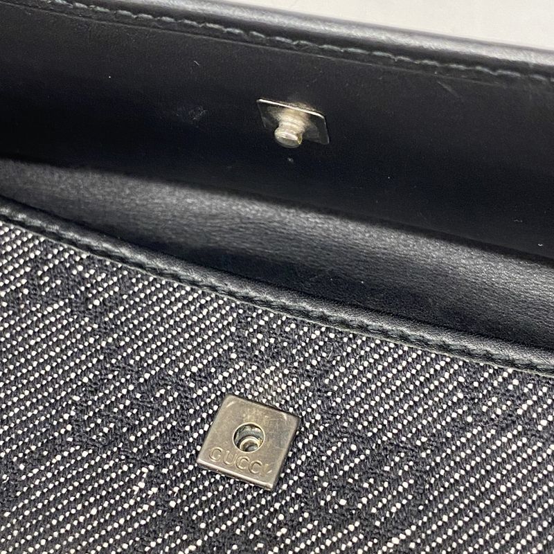 Gucci Wallet Denim Black Silver