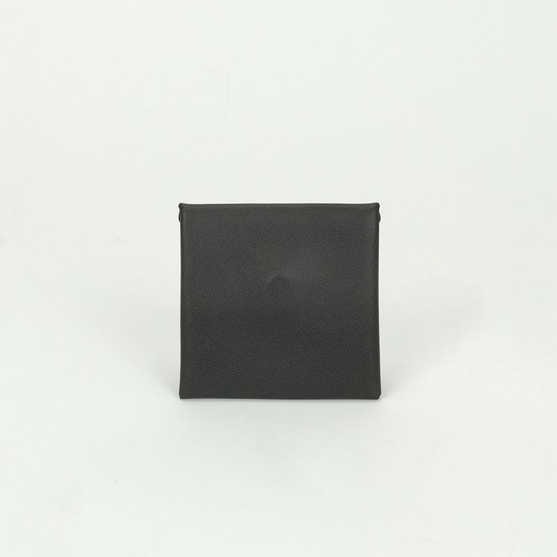 Hermes Bastia Wallet Coin Purse Madame Gray Silver