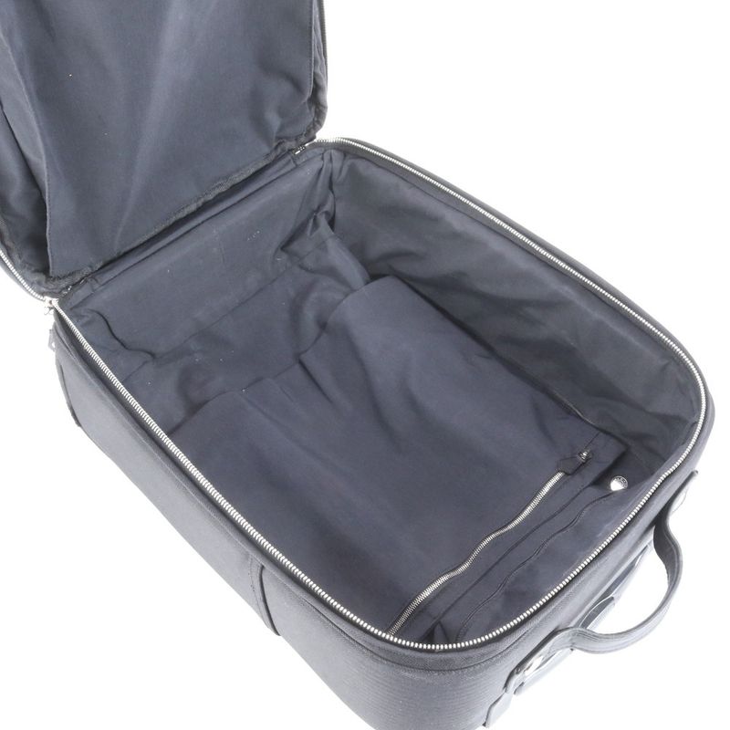 Hermes Acapulco Leather Canvas Shoes Carry Case Bag Business Travel Black