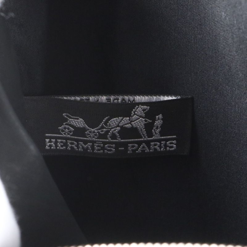 Hermes Acapulco Leather Canvas Shoes Carry Case Bag Business Travel Black