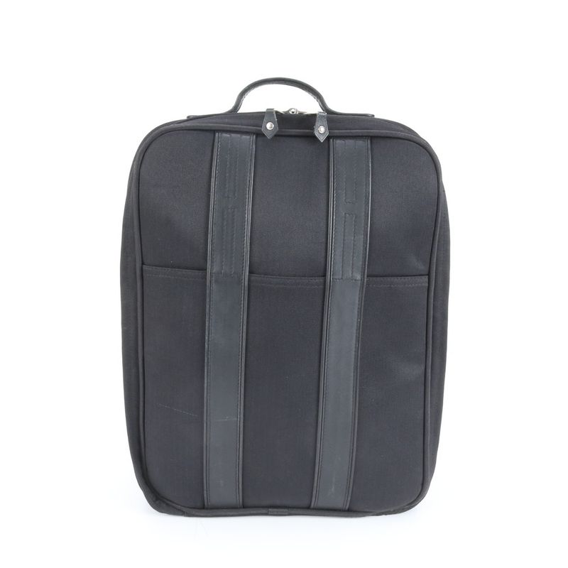 Hermes Acapulco Leather Canvas Shoes Carry Case Bag Business Travel Black