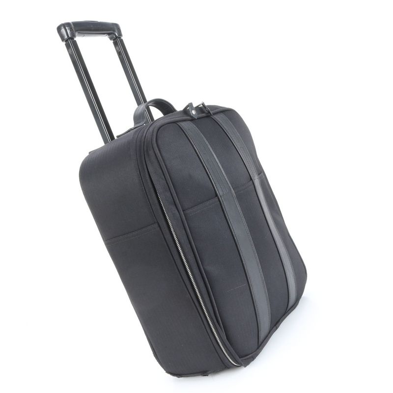 Hermes Acapulco Leather Canvas Shoes Carry Case Bag Business Travel Black