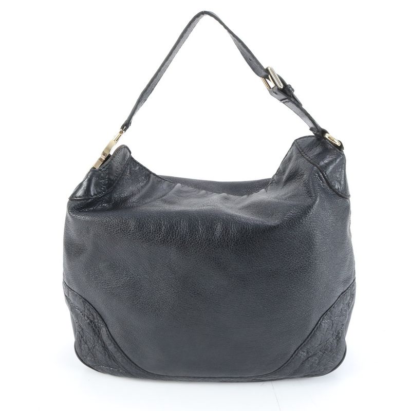 Guccissima Charlotte Hobo Leather Shoulder Bag Black A4