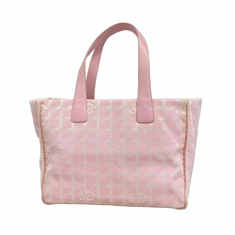Chanel Tote New Travel Nylon Pink Champagne Gold