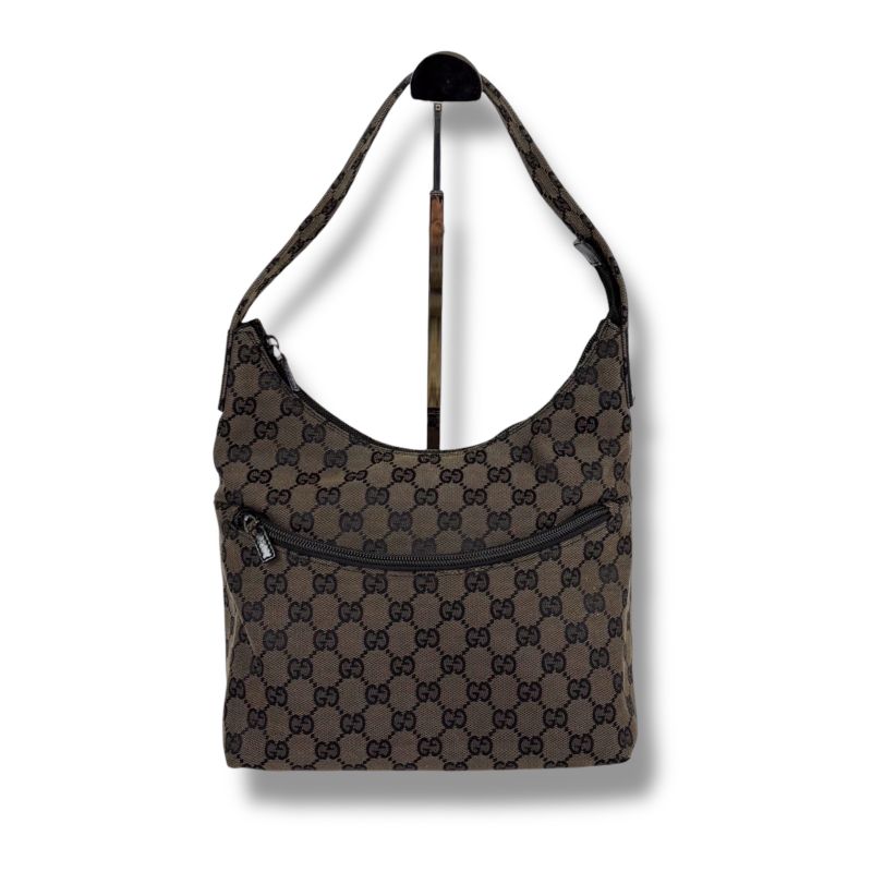Gucci GG Canvas Shoulder Bag Hobo Black