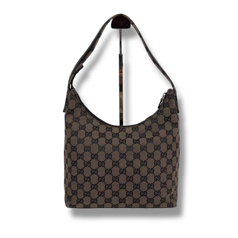 Gucci GG Canvas Shoulder Bag Hobo Black