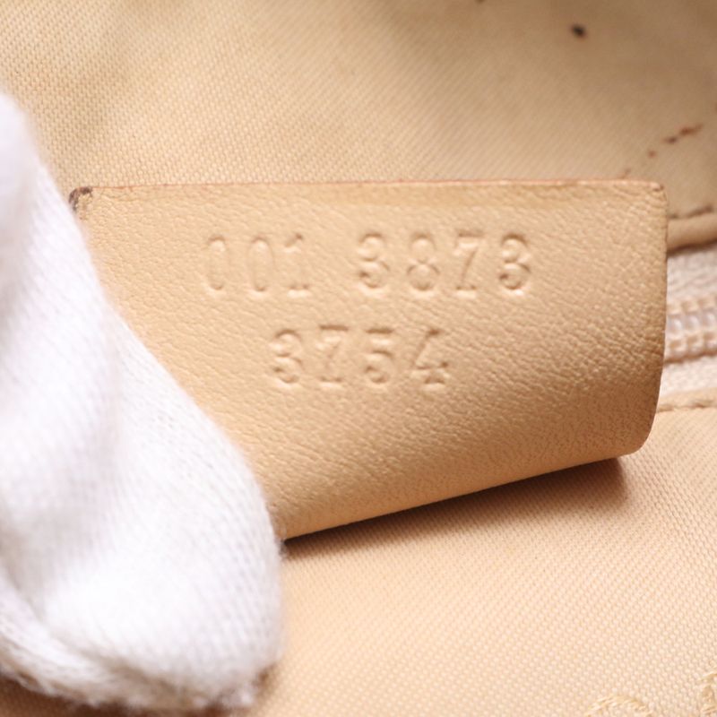 Gucci Hobo 001 Leather Chain Shoulder Bag Hand Beige