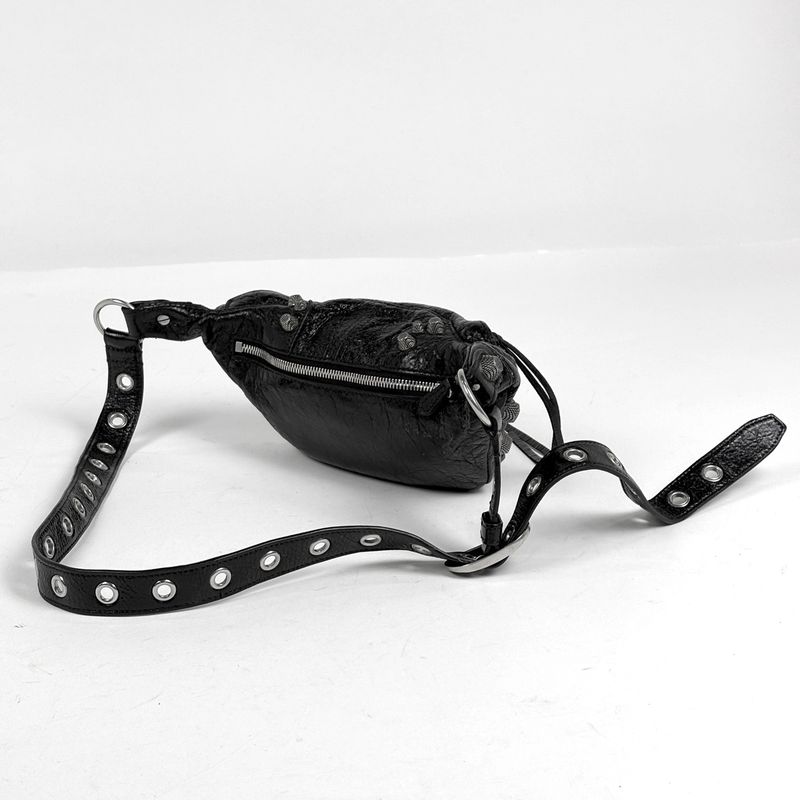 Balenciaga le Cagole Belt Bag Waist Pouch Leather Black