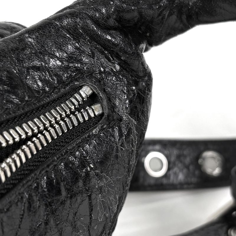 Balenciaga le Cagole Belt Bag Waist Pouch Leather Black