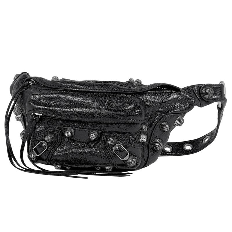 Balenciaga le Cagole Belt Bag Waist Pouch Leather Black