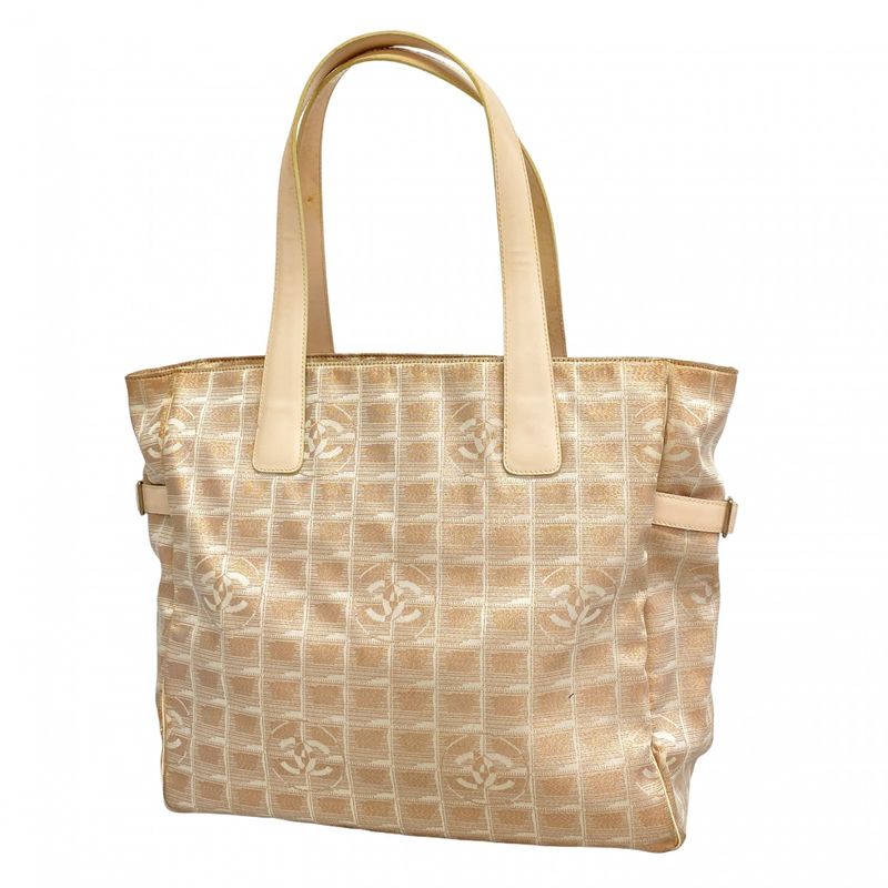 Chanel Tote New Travel Nylon Pink Silver