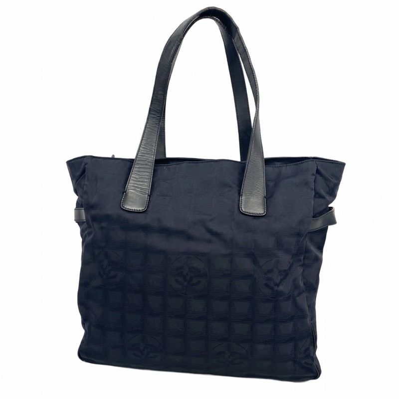 Chanel Tote New Travel Nylon Black Champagne Gold