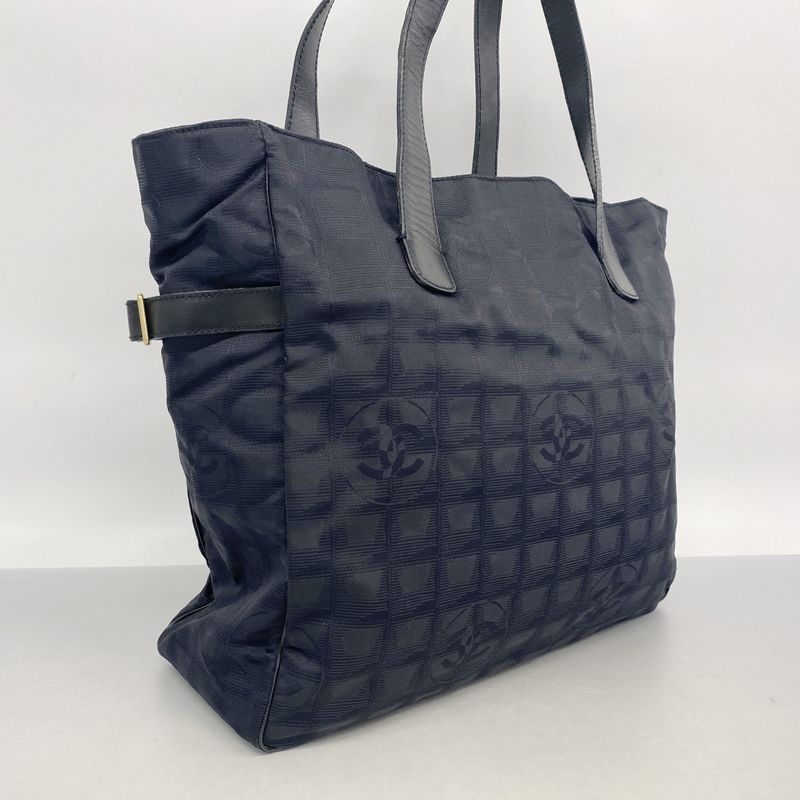 Chanel Tote New Travel Nylon Black Champagne Gold