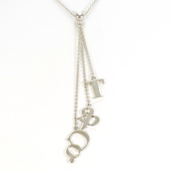 Tiffany & Co Logo Silver Necklace Box Bag Total Weight Approx 32 g Approx 40 cm