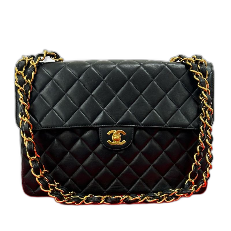 Chanel Vintage Quilted Coco Lambskin Leather Chain Shoulder Bag