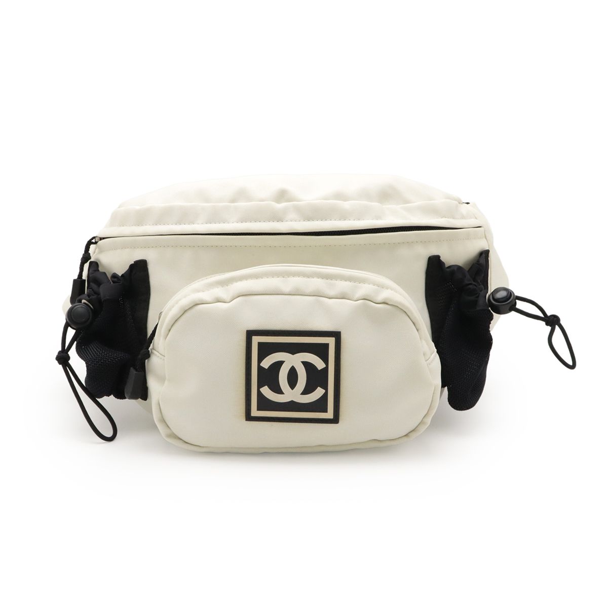 Chanel Chanel Sport Line Waist Pouch Waist Bag Body Bag Logo Nylon White
