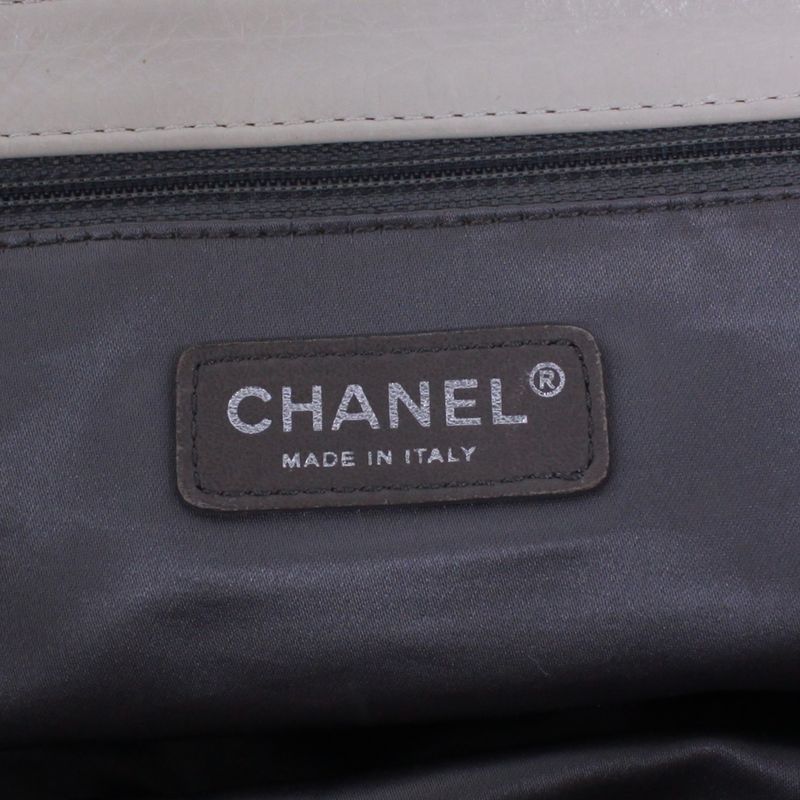 Chanel 255 Chain Handbag Lambskin White Handbag Silver