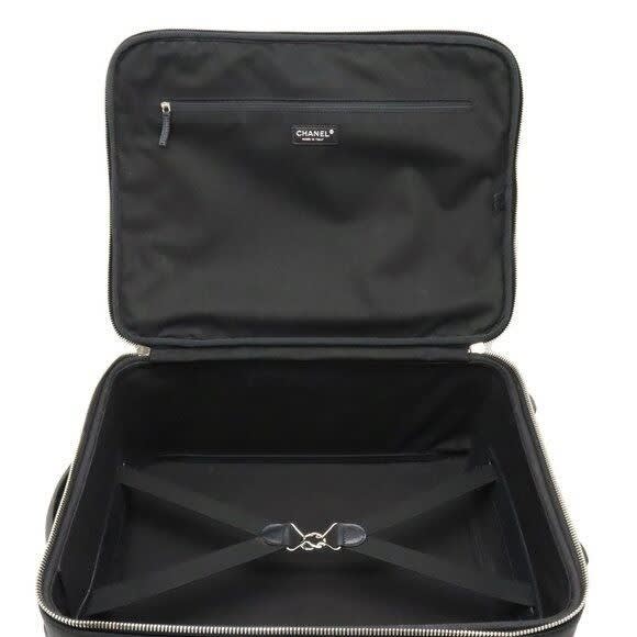 Chanel CC Quilted Nylon Luggage Carry-on Trolley Wheels Travel Bag