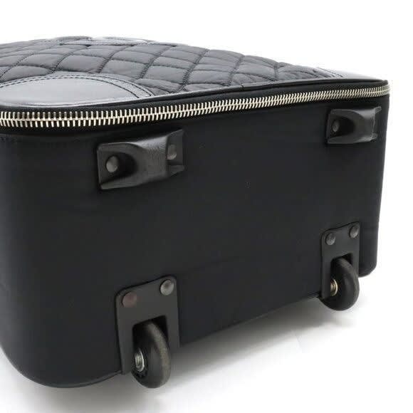 Chanel CC Quilted Nylon Luggage Carry-on Trolley Wheels Travel Bag