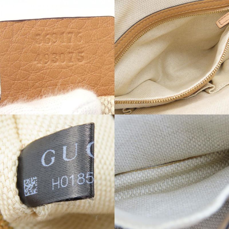 Gucci Handbag Soho Interlocking Tassel Leather Beige Gold Hardware 2-Way