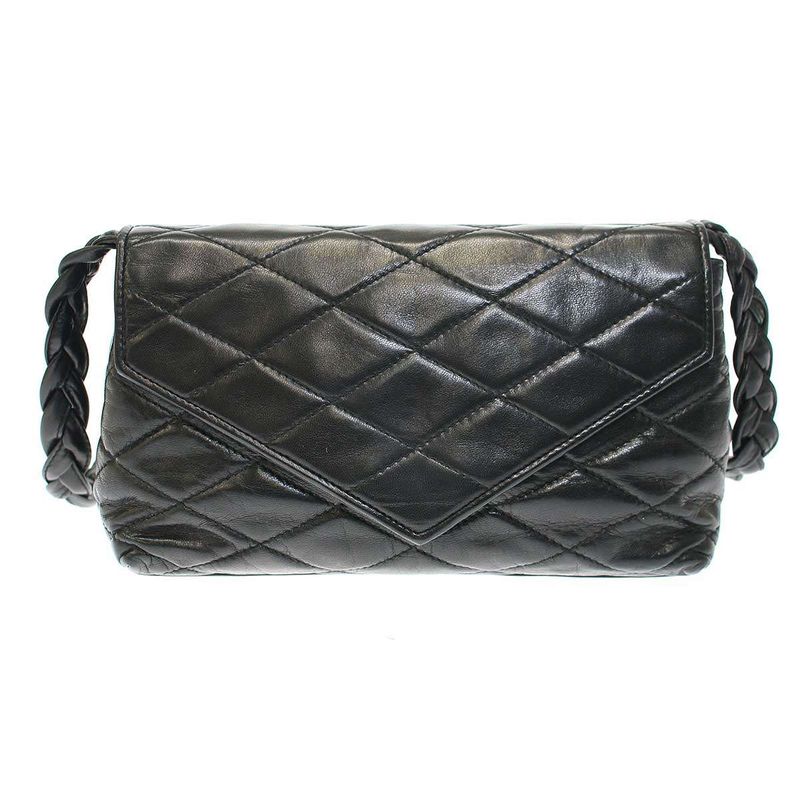 Chanel Chanel Old Vintage Quilted Leather Shoulder Bag Black