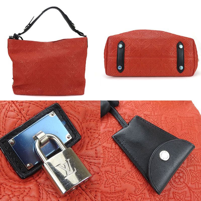 Louis Vuitton Shoulder Bag Hobo GM Monogram Anthea Leather Red Black One